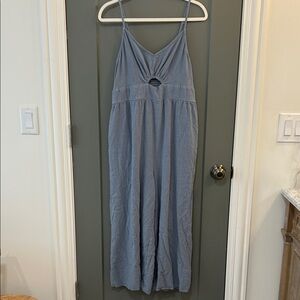 Women's ANRABESS  Blue Wide Leg Jumpsuit size XLarge
